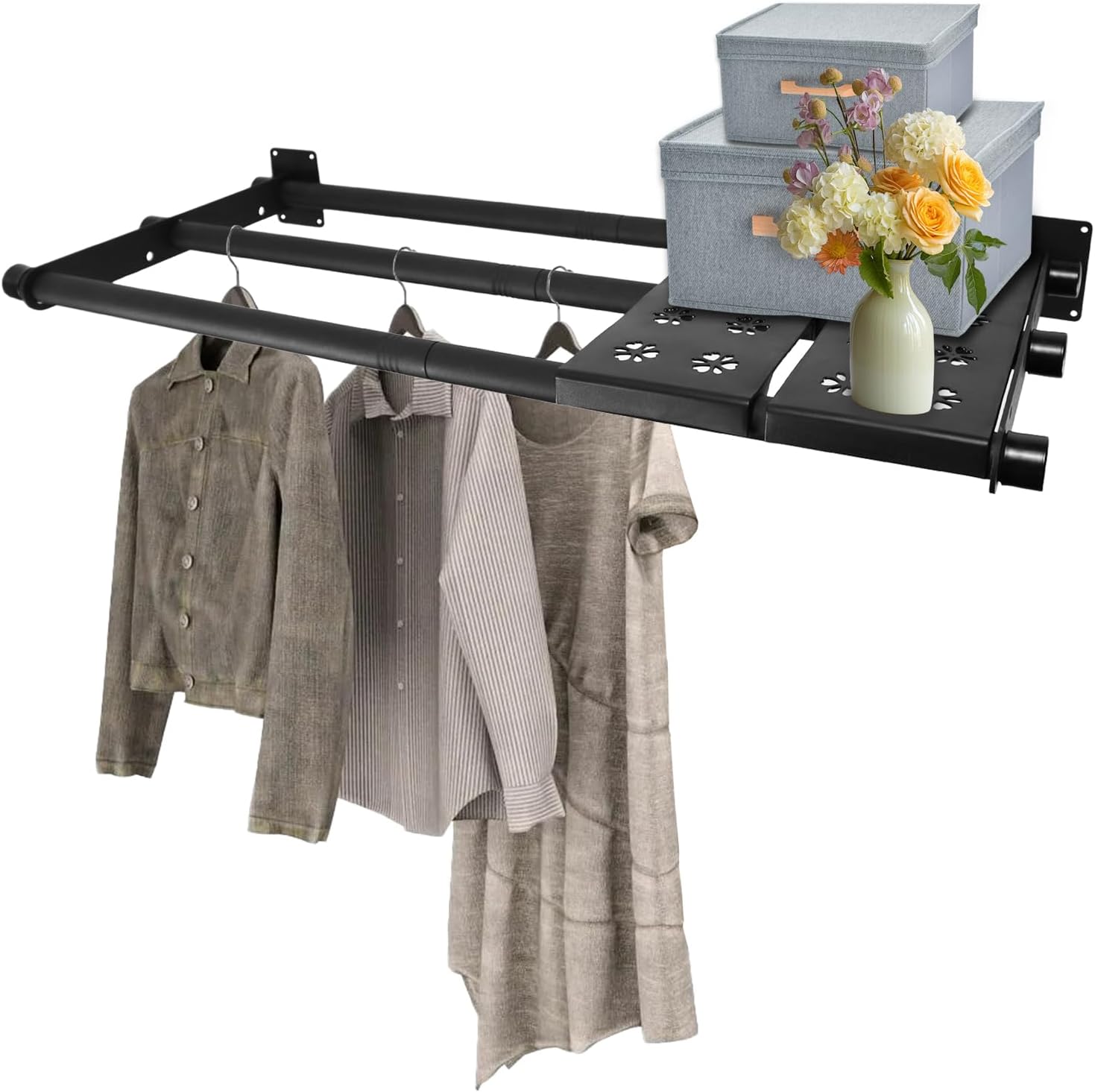 Laundry Room Organization Heavy Duty Wall Mounted Closet Shelves for Efficient Storage