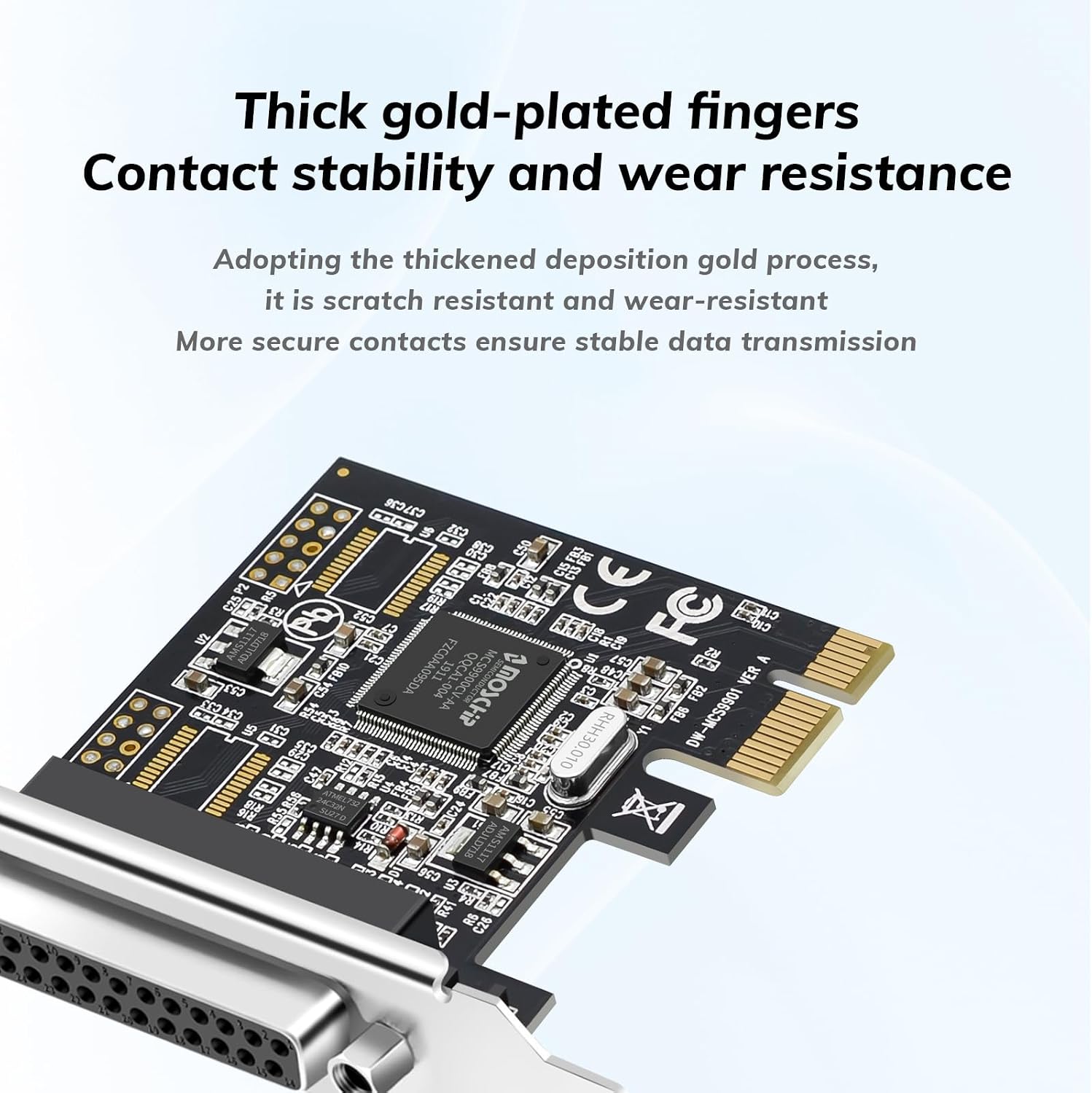 Industrial Grade PCIe DB25 Parallel Port Card, PCI Express LPT Expansion Card for Printer, 1 Port DB25 Female Adapter, Auto IRQ Allocation - Plug & Play