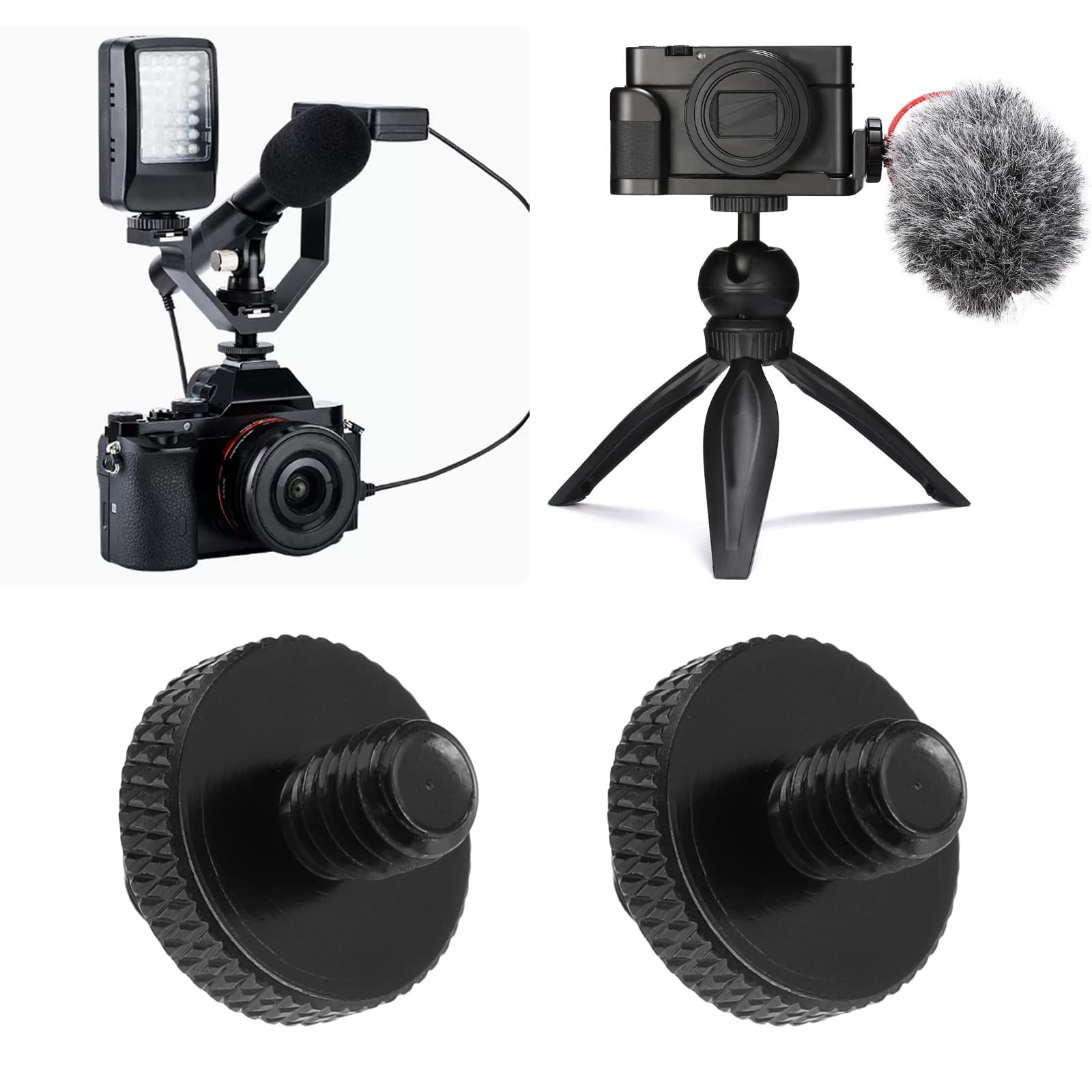 4 Adattatori Filettati 1/4" Maschio-Maschio Per Treppiedi Fotocamera - Lega Di Alluminio - Foto 9