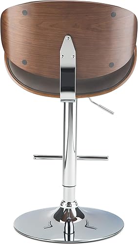 Miniatura 146 de SIMPLIHOME Marana - Taburete de bar giratorio ajustable – Silla tapizada de metal de 33 pulgadas de altura de asiento en piel sintética vegana