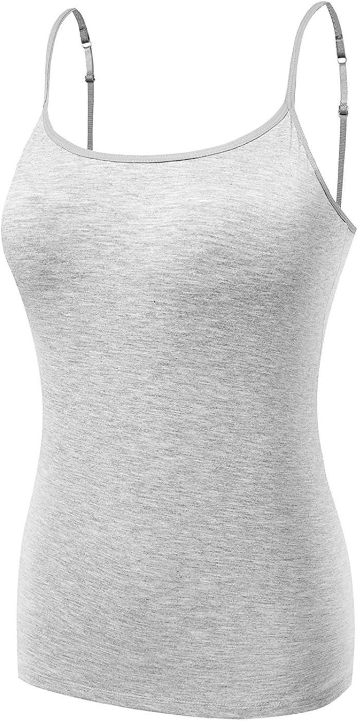 IbeautiWomens Camisoles Tops with Built in Padded Bra Basic Breathable Tank Top