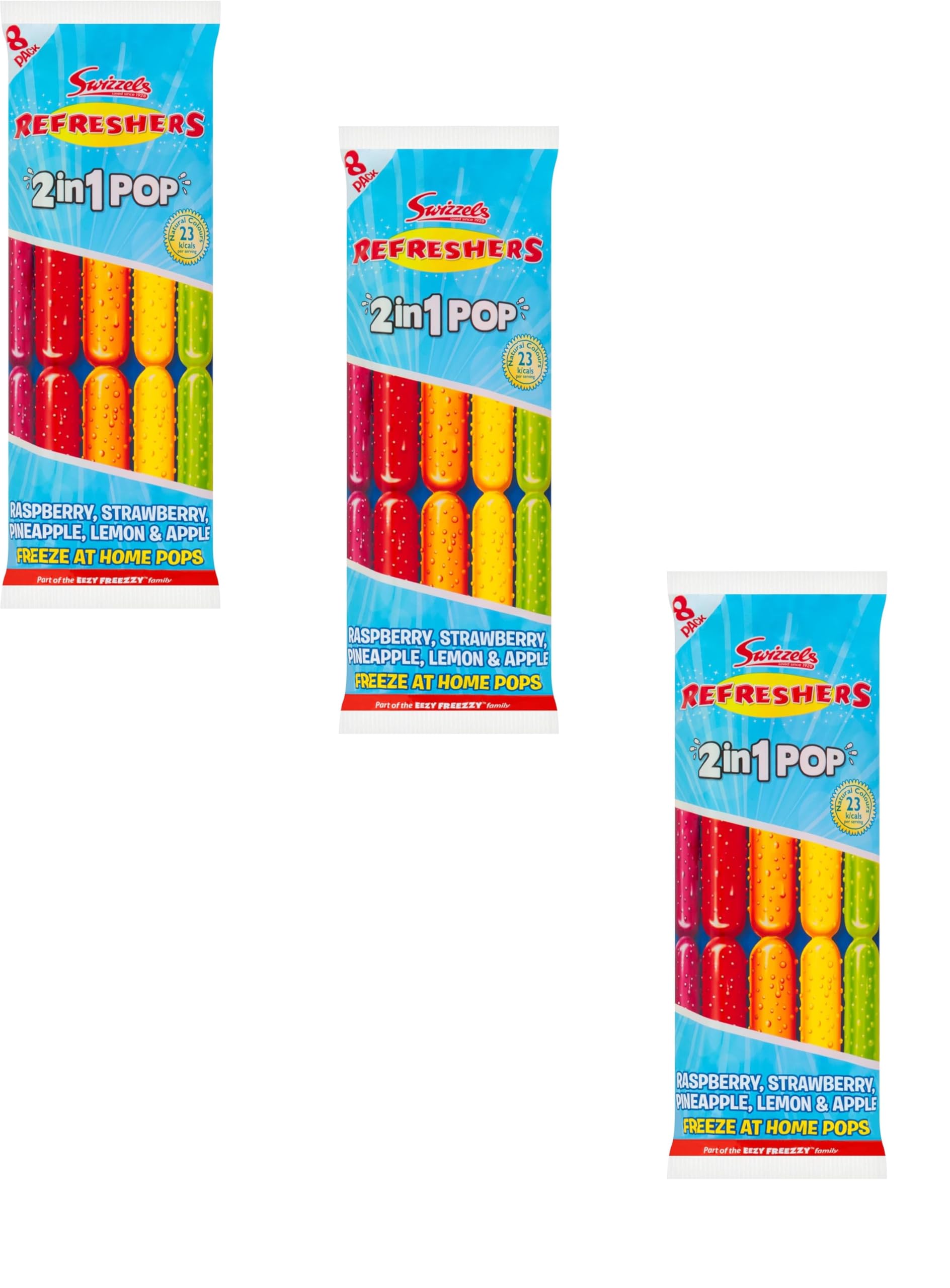 8x75ml Refreshers 2in1 Freeze at Home Ice Lollies – Raspberry