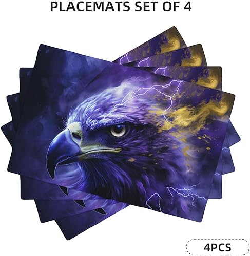 Miniatura 10 de IYOVI Fire and Ice - Juego de 4 manteles individuales con estampado de leones, de doble cara, resistentes al calor, manteles individuales lavables