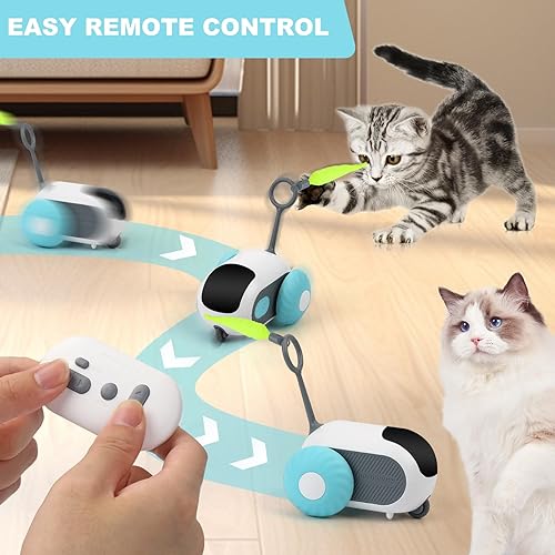 Miniatura 2 de Turbo Tail 5.0 - Juguete para gatos con control remoto con 2 modos, juguetes interactivos para gatos de interior, juguete automático inteligente