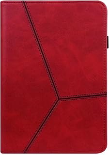 Funda para tablet Samsung Galaxy Tab A9 2023, funda de piel sintética con soporte de negocios con encendido y apagado automático, soporte para bolígrafo y ranuras para tarjetas, color rojo