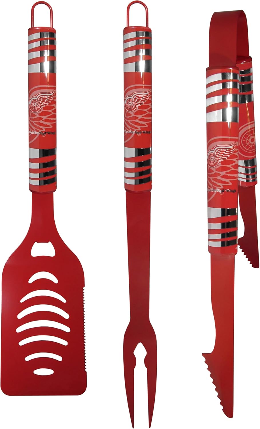 Siskiyou Sports NHL Detroit Red Wings 3 pc Color BBQ Tool Set, Team Colors, One Size