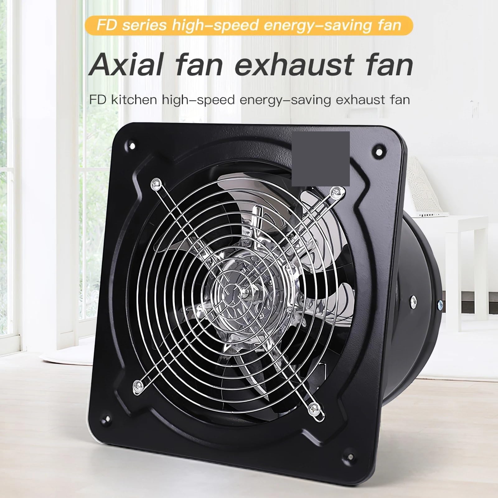 Aspiratore, Ventilatore di scarico da 8 pollici e 80 W, ventilatore ad alta velocità, ventilatore a basso rumore, ventilatore for cucina, magazzino, bagno, ufficio, ventilazione per bagno a soffitto