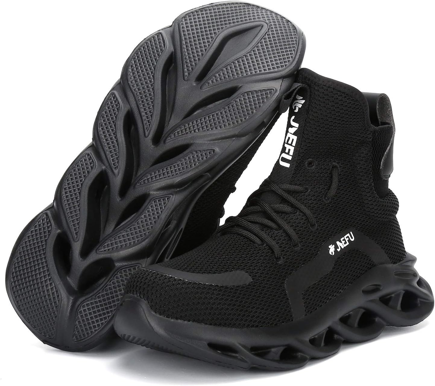 XUNRUO Work Safety Boots for Men and Women Steel Toe Lightweight Breathable Pull on Construction Boots - Image 7