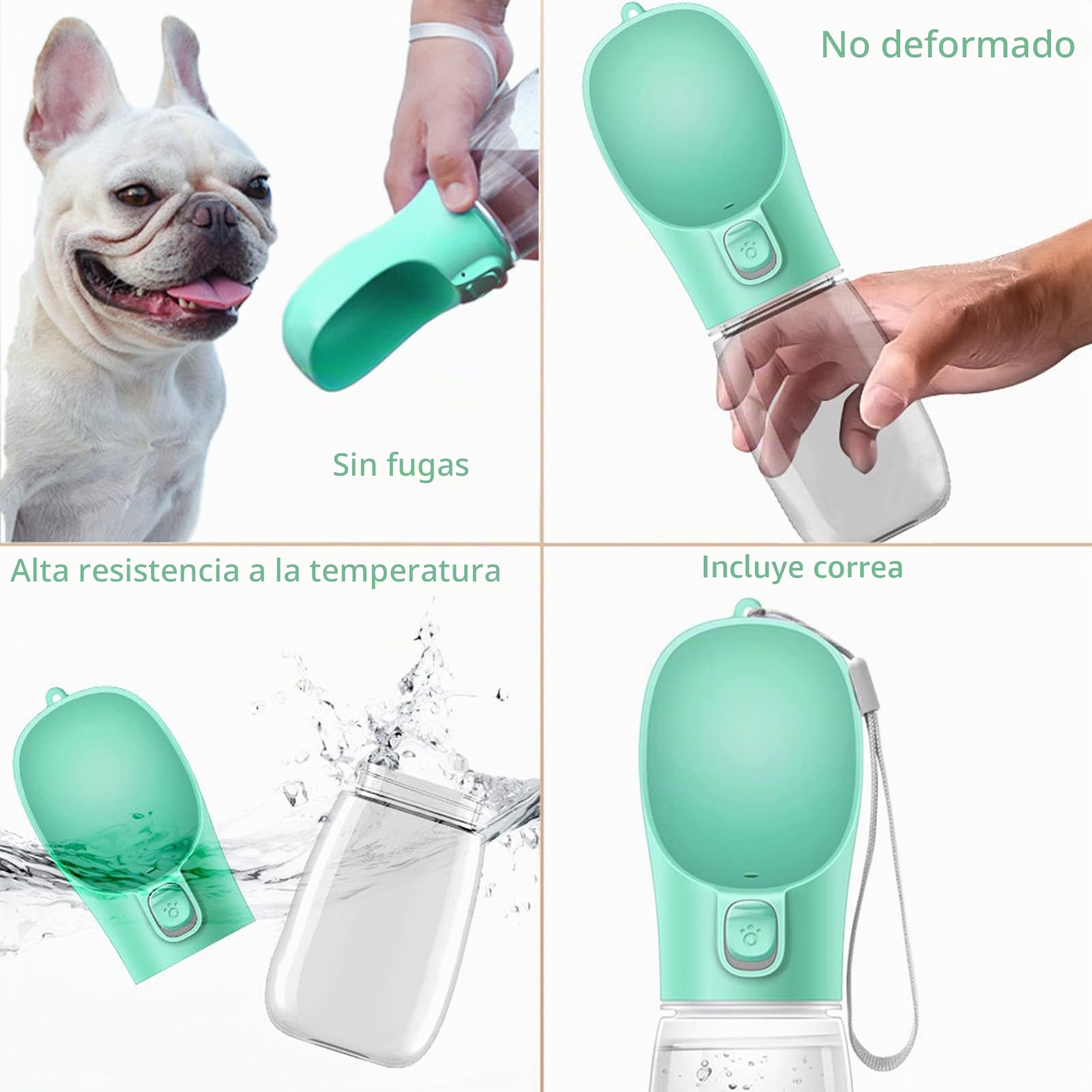 Frasheng Botella para Perros,550ml dispensador de Agua Antibacteriano,Bebedero Perro Portatil,a Prueba de Fugas,Libre de BPA,Dispensador de Agua Antibacteriano para Mascotas para Viajes al Aire Libre