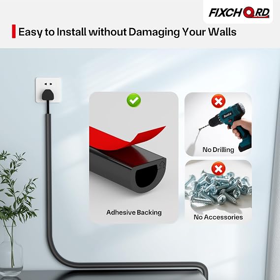 Mini Cable Trunking, Self-Adhesive Cable Cover, Cable Management Trunking, Hide Wires on Walls, Flame Retardant, Paintable, Cable Tidy for Home, Office, 15mm (W)x10mm (H)x3m Lengths – Black