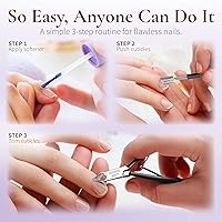 Vista 5 de Cortador de Cutículas Profesional de Acero Inoxidable Alicates de Cutículas con Cuchillas Afiladas y Doble Resorte Cortaúñas de Cutículas