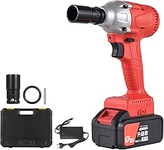 Qican Chave de impacto sem escova sem fio de 21 V com mandril de 1/2 pol. Torque de 320 N.m Kit de chave de mão portátil de 1980 W Chave de fenda elétrica Velocidade variável com bateria de líti