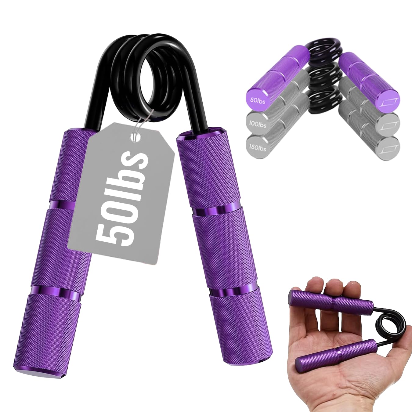 Hand Gripper per Rinforzo Presa Dita, Hand Grip per Ginnastica Mani e Polsi, Stringimano ideali per Braccio di Ferro, Fitness e Calisthenics, Arrampicata e Sollevamento Pesi