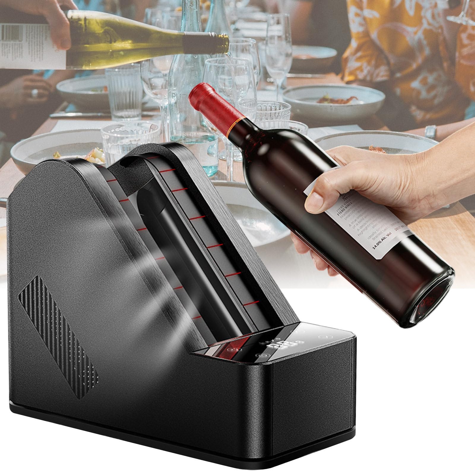 Chłodziarka Do Wina Elektryczna, Chłodziarka Do Szampana, Pojedyncza Butelka Wina 750ml, Chłodziarka Do Wina Butelkowego, Przenośna Chłodziarka Bez Lodu, Kontrola Temperatury Lcd