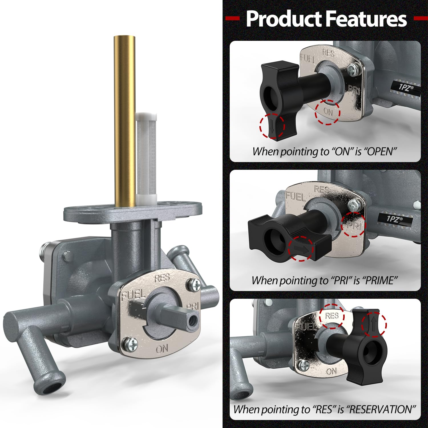 1PZ KF6-SXH Gas Tank Fuel Petcock Shut Off Valve Switch