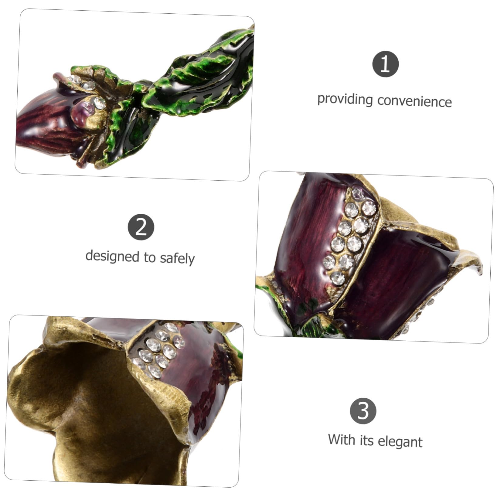 Gatuida 4pièces Cendrier De Bougie Éteignoir Vintage Outil De Sécurité pour Éteindre Bougies Parfumées Accessoire pour Amateurs De Bougies Design Élégant avec Violettes