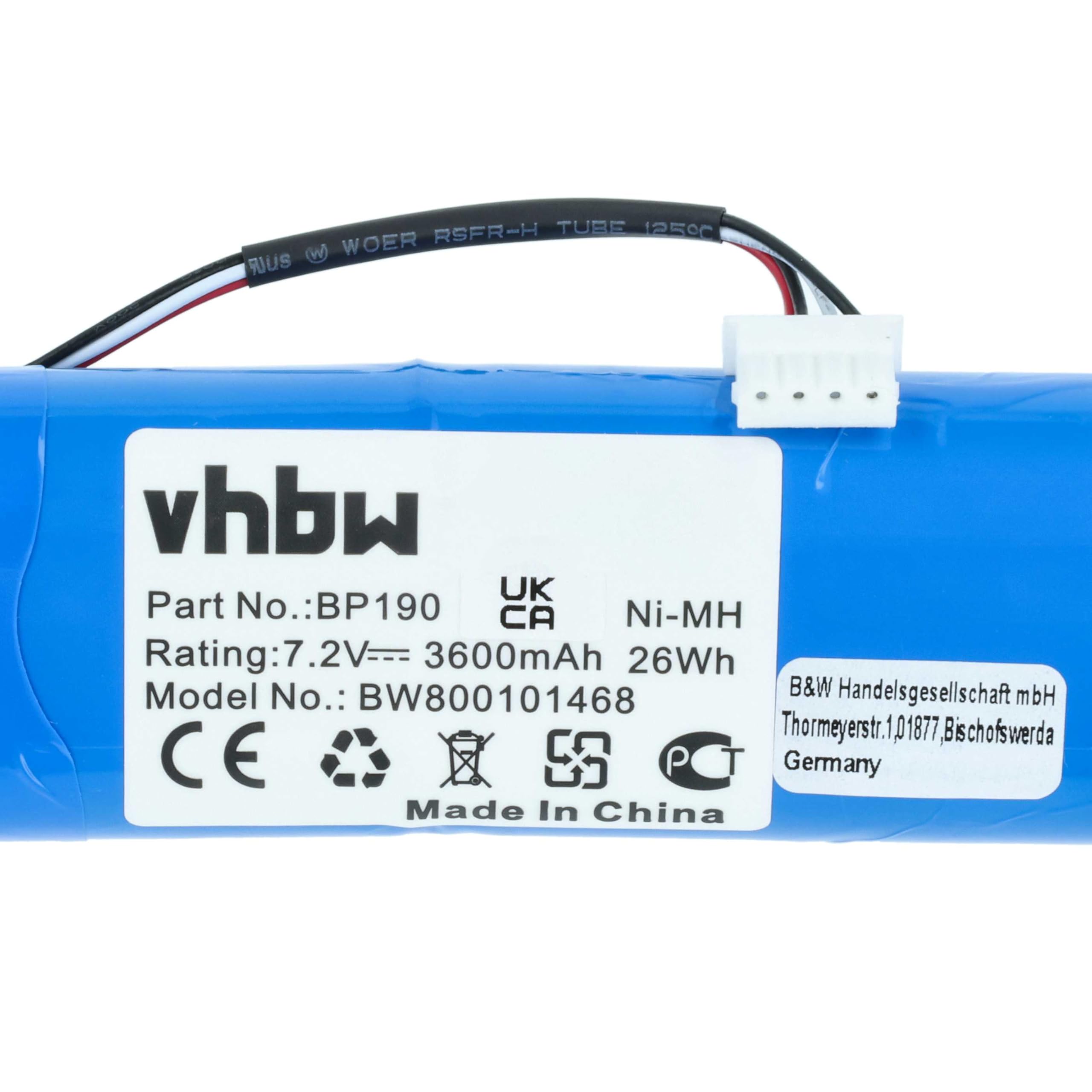 vhbw Batería Recargable Compatible con Rohde & Schwarz FSH18, FSH3, FSH323, FSH3TV, FSH6 osciloscopio, medidor (3600 mAh, 7,2 V, NiMH)