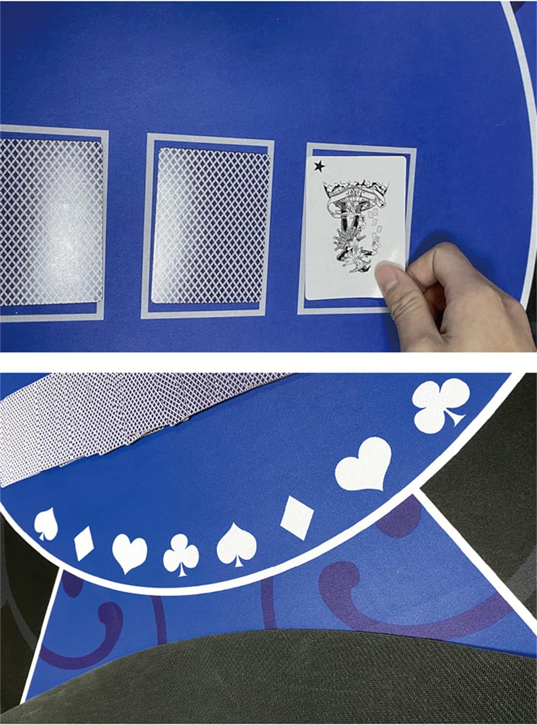 Poker Mat Texas Hold'em Board Game Mat Play Mat Table Game Casino with Storage Bag Non-Slip Rubber Thick 6 Colors (Green 02 120 * 120 * 0.2cm) (Blue 137 * 137 * 0.2cm)