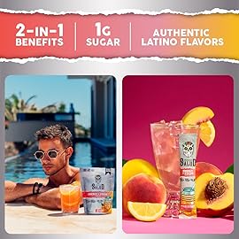 Salud 2-in-1 Energy Drink Powder + Focus, Peach Lemonade, Organic Caffeine, B6 + B12, Theanine, Clean Energy Drink Packets, Agua Fresca Mix, Non-GMO, Gluten Free, Vegan, 1g of Sugar, (15 Servings)