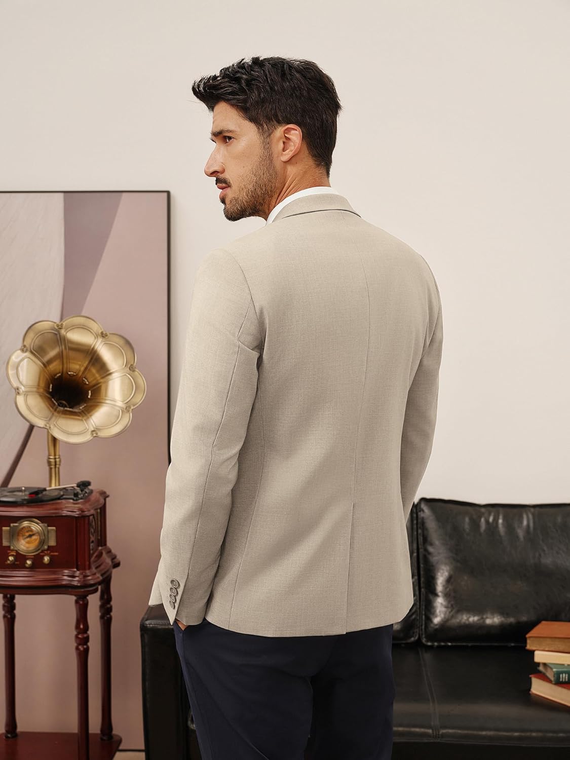 PJ PAUL JONES Men's Casual Blazer One Button Lightweight Sport Coats Solid Notched Lapel Suit Jackets - Image 3