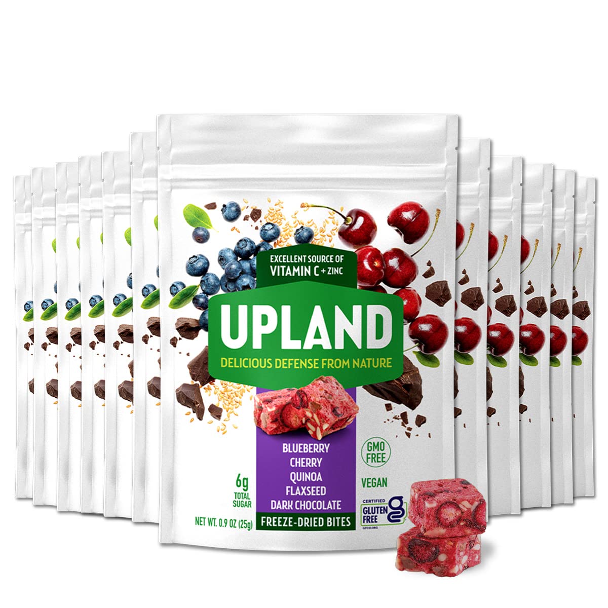 Freeze Dried Superfood Snacks by Upland. Blueberry, Cherry