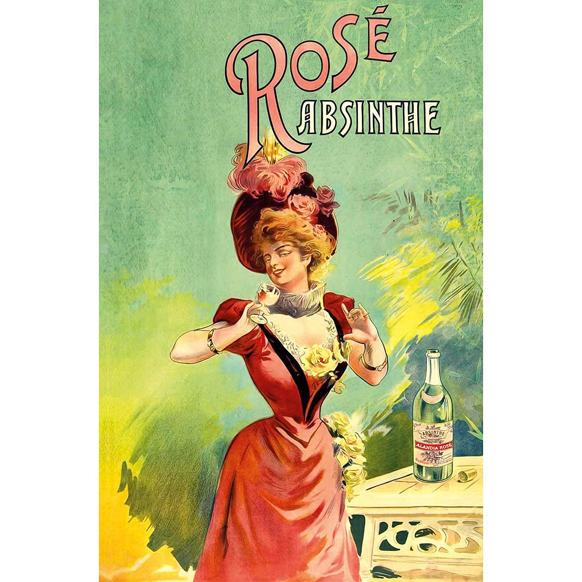 Absinth ALANDIA Rosé | Mit Hibiskusblüten natürlich gefärbt (ohne Farbstoff) | Traditionelles Rezept aus dem 19. Jh. | 60% Vol. | (1x 0.5 l)