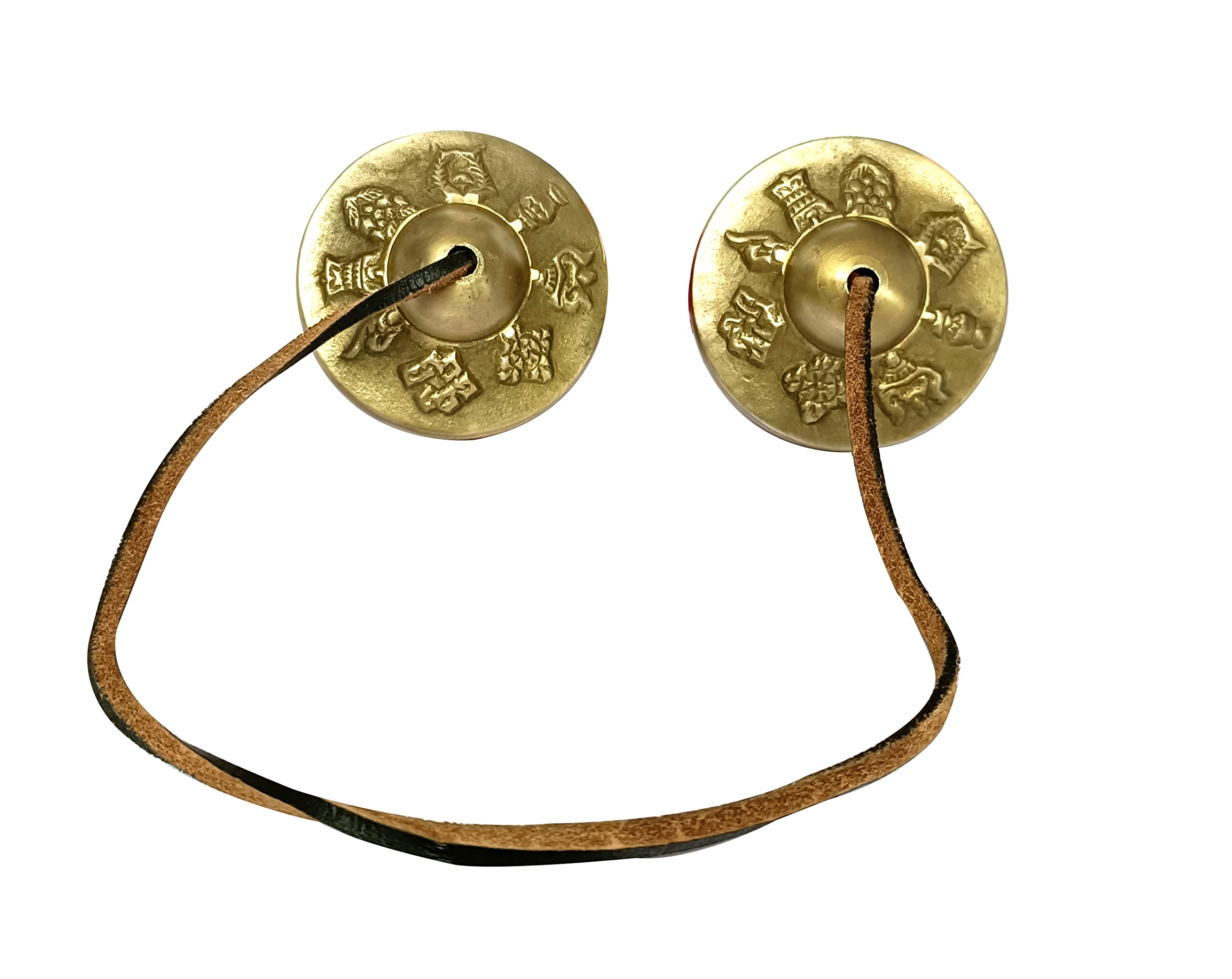Handmade Tibetan design cymbals Instrument - Hand Cymbals Manjira Pair - Image 2 thumbnail