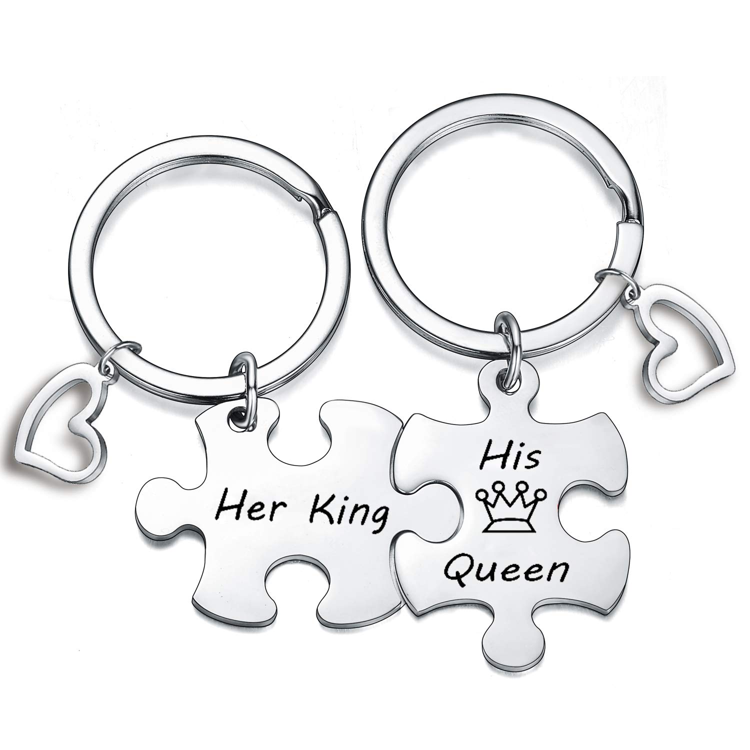 WaeceipHis Queen Her King Couple Keyring Gift for Husband Wife Boyfriend Gifts Girlfriend Keychain Valentines Gifts Anniversary Key Ring