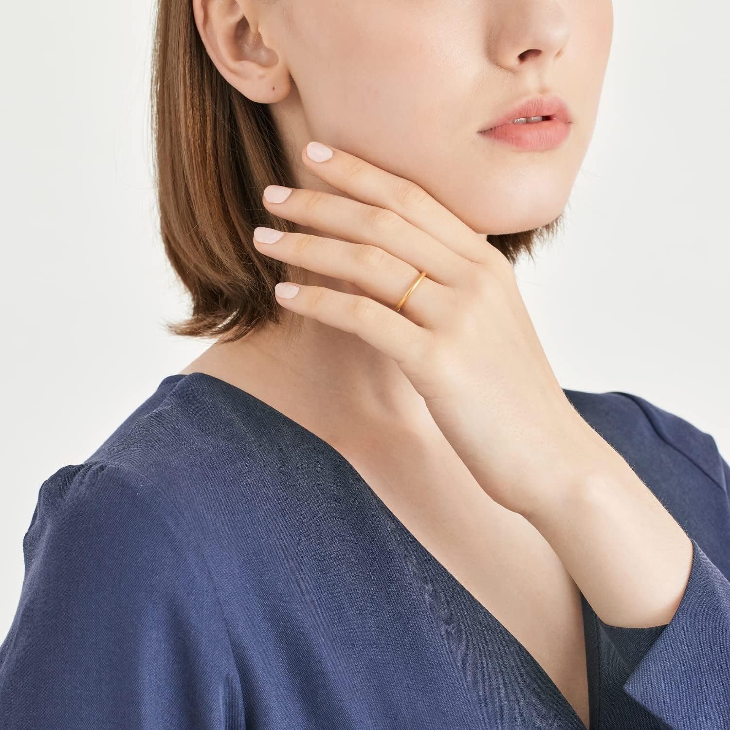 CHOW SANG SANG 999 24K Solid Gold Stackable Ring for Women 92293R