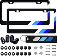 Vista 1 de Marco de matrícula de aluminio tricolor de 3 colores compatible con vehículo Toyota, camión, remolque, SUV. (Blanco Azul-01)