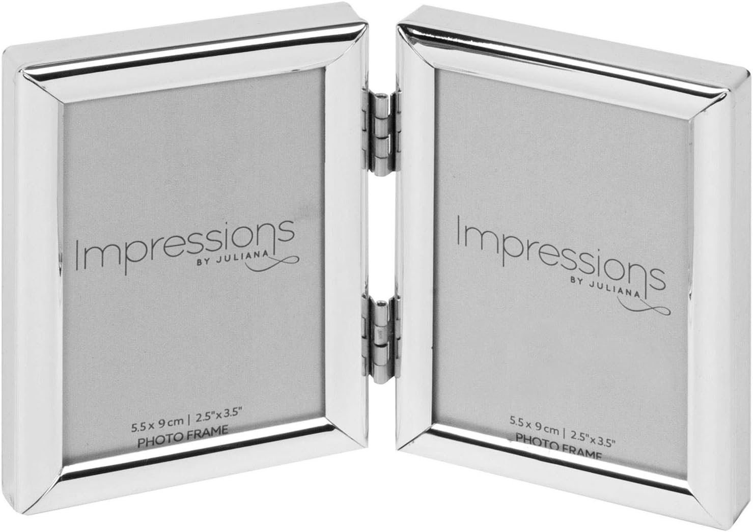 IMPRESSIONS BY JULIANA SILVER DOUBLE PHOTO FRAME FS426 2''x3''