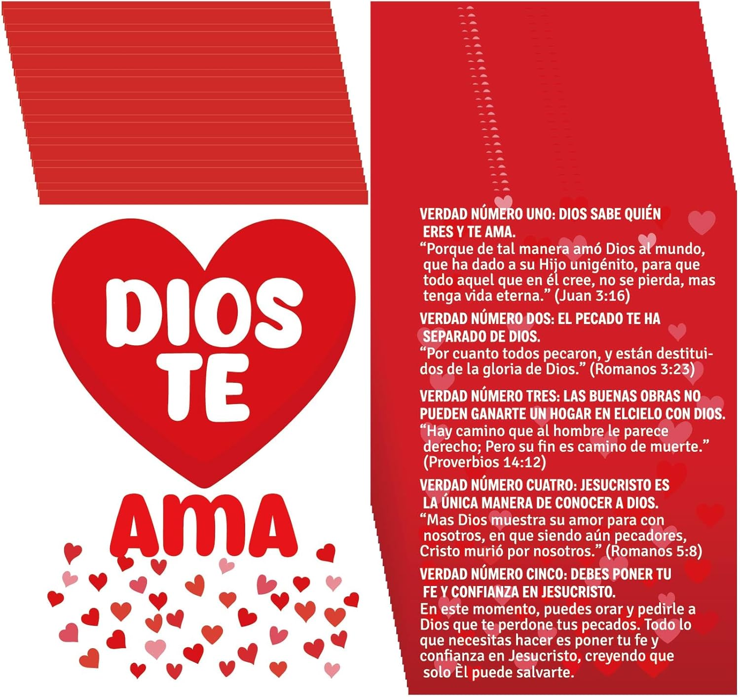 240pcs Spanish Christian Valentines Cards Gospel Tracts Religious St. Valentine Romans Road Salvation Tracts Jesus Loves You Bible Cards for Evangelism Easter (Spanish, Dios Te Ama) - Image 7
