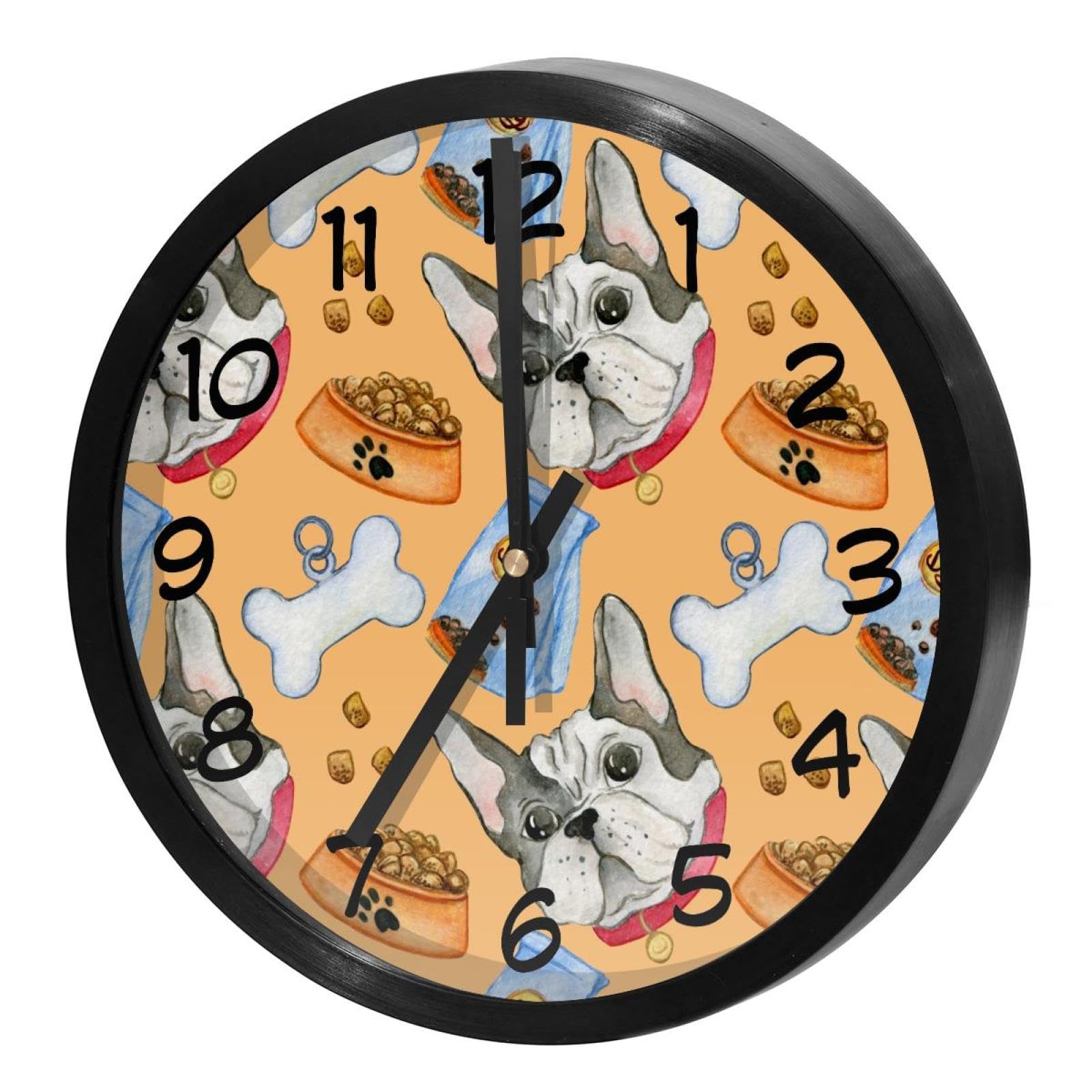 Horloge murale ronde bouledogue pour décorer votre cuisine familiale