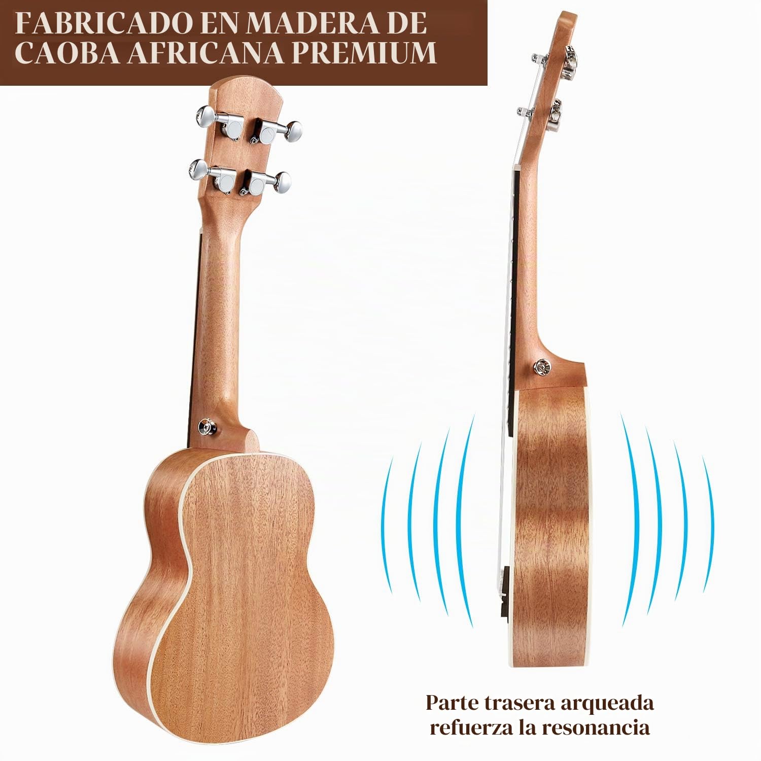 MARTISAN 21in Ukelele soprano Hawaiano Ukulele Aquila Cuerdas Incluye: Funda, Afinador, Cuerdas Extra, Correa Ajustable, Púas