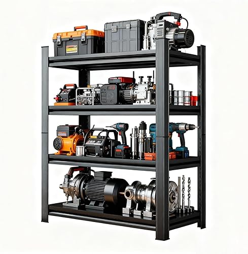 Miniatura 20 de Estantería de acero resistente de 5 niveles con capacidad de 3000 libras | Almacenamiento de garaje y sótano | Estantería de metal industrial para