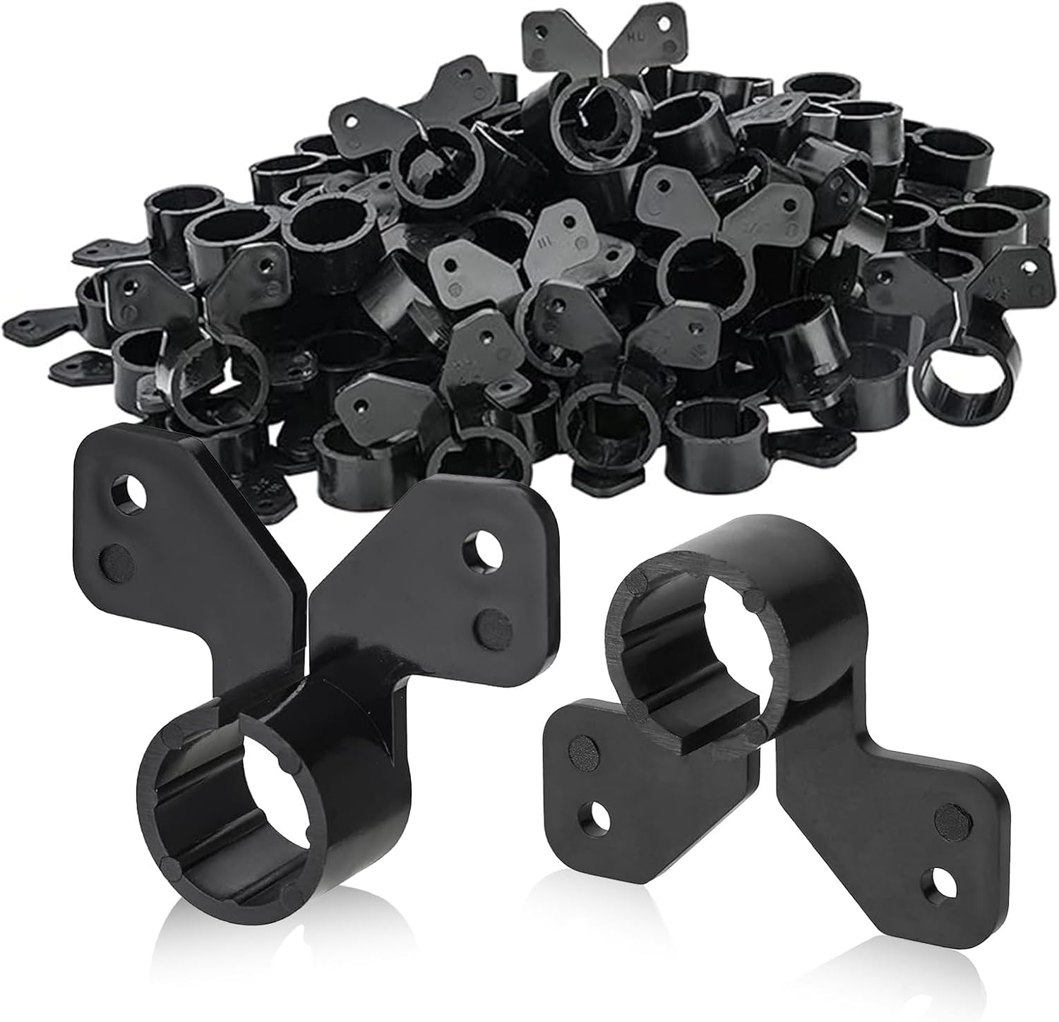 50-Pack HeSun 1" PEX Suspension Pipe Clamps, Black Butterfly Style, Fit for PEX, Copper, CPVC Pipe