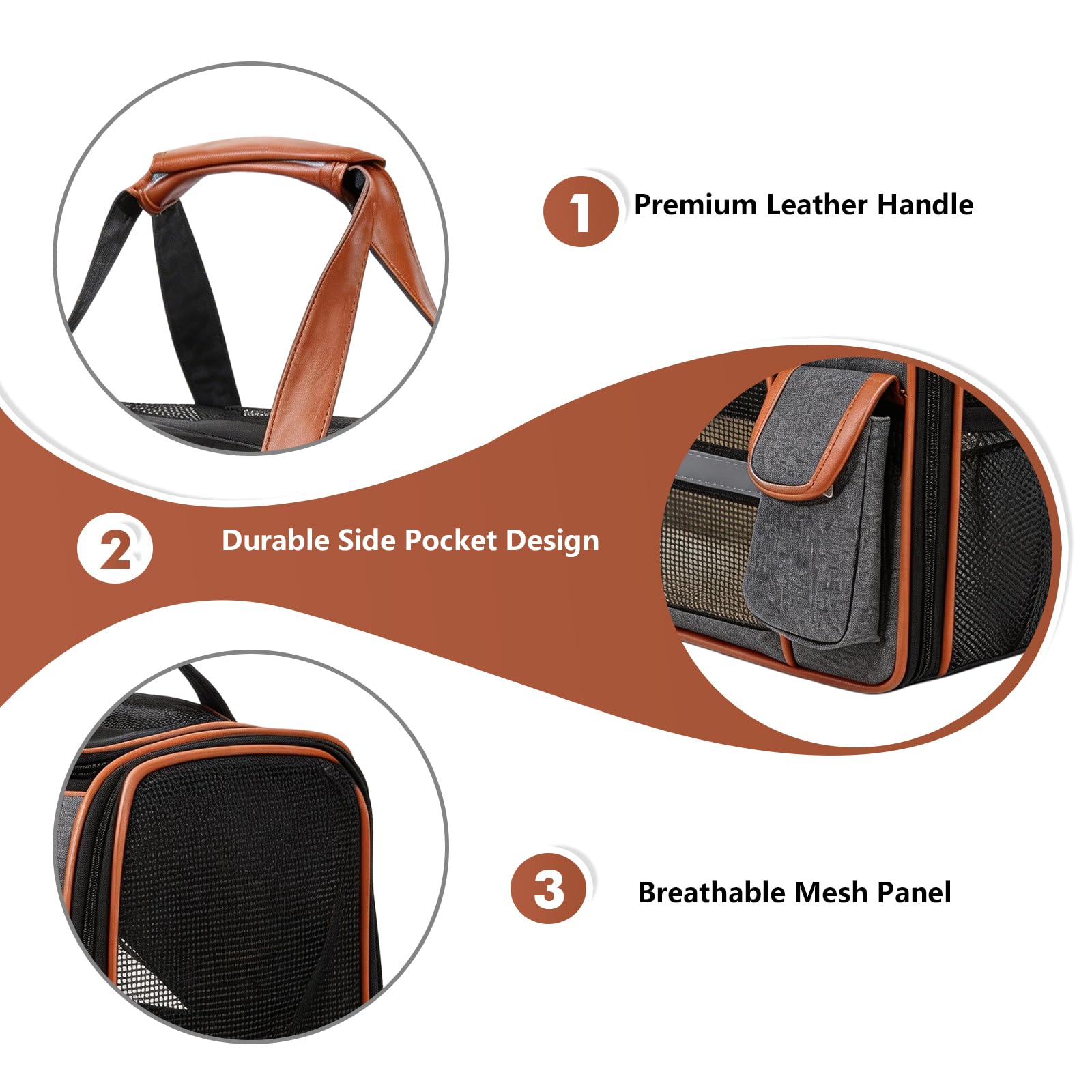 Sac De Transport pour Chat, Sac Transport Chat Chien Jusqu'À 6.5 Kg, Caisse De Transport Pliable avec Bandoulière Et Poignées, Sac De Transport pour Animaux pour Voiture, Voyage, Camping en Plein Air