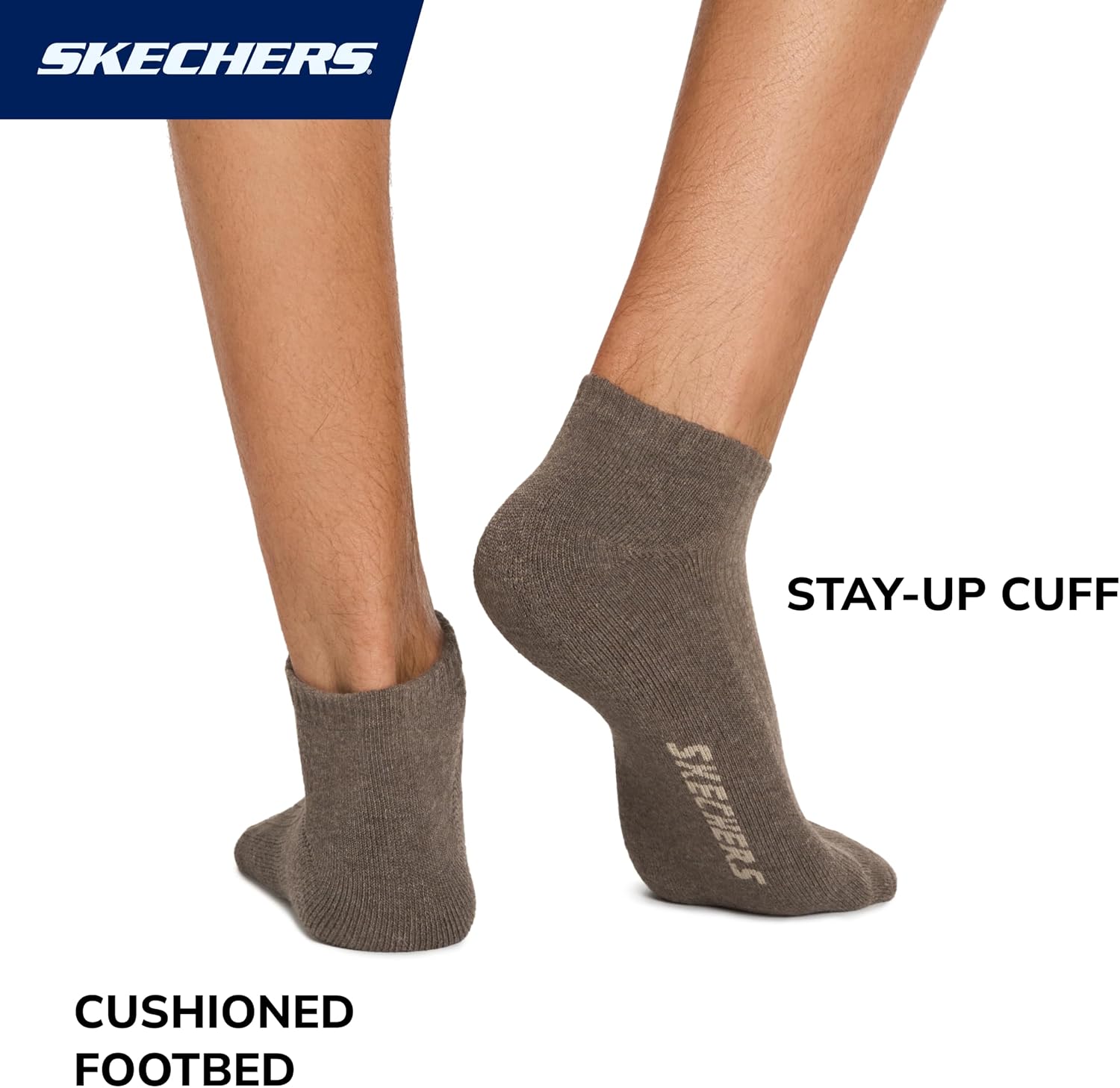 Skechers Men's 10-pack Half Terry Classic Low Cut Socks, Comfort-fit & Cushioned Footbed