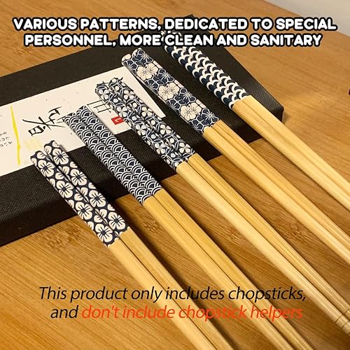 Miniatura 2 de 5 pares de palillos de entrenamiento reutilizables para principiantes y aprendices, juego de palillos de bambú japoneses y soporte, aptos para
