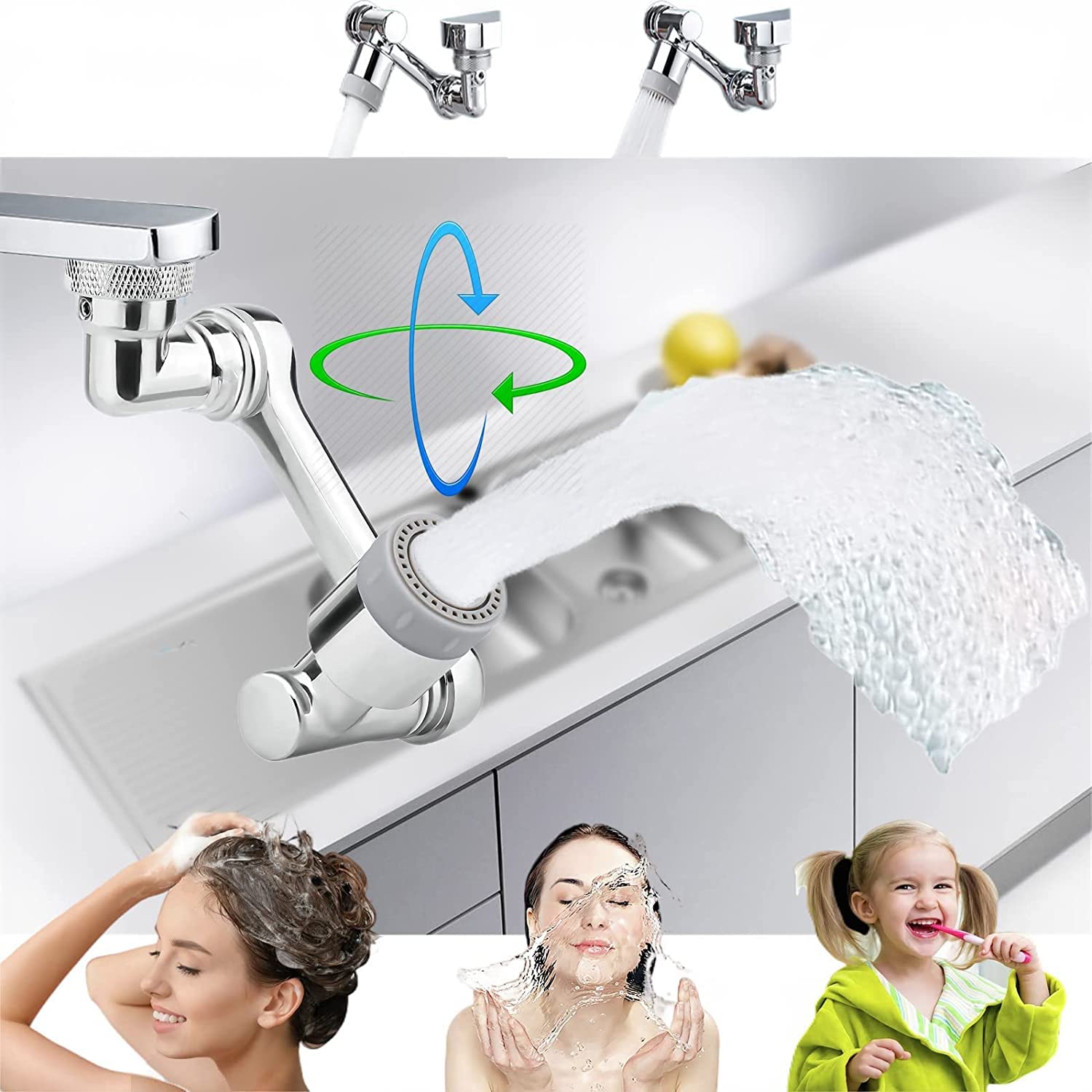 1080� Swivel Faucet Extender Aerator, Deoxys Big Angle Rotating Tap Extender, Universal Splash Filter Faucet with 2 Water Outlet Modes for Kitchen Bathroom 20mm/22mm/24mm Sink Sprayer Replacement (B0C5HPGX3G) Amazon Price History, Amazon Price Tracker