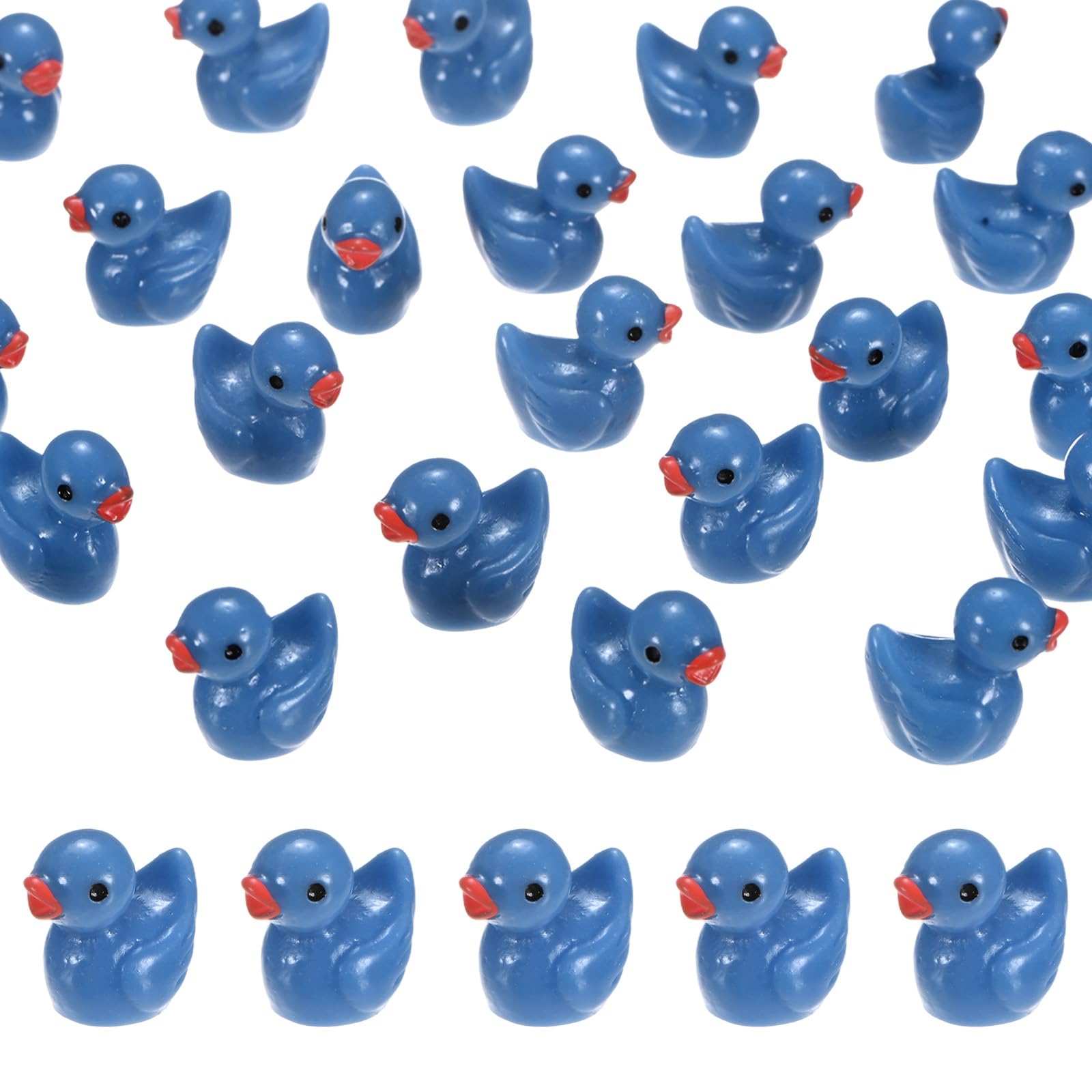 M METERXITY 30-Pack Mini Resin Ducks, Small Tiny Duck Figurines for Terrarium Decor/Micro Landscaping Home/Aquarium/Craft Supplies, Decorative Resin Animal Statues [Light Blue]
