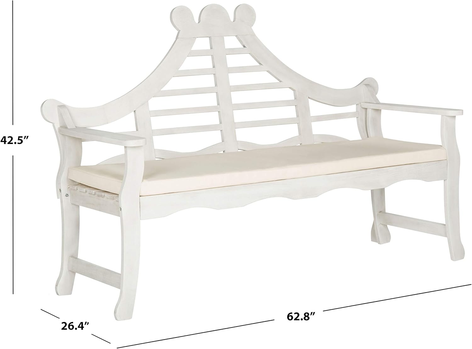 SAFAVIEH PAT6741A Outdoor Collection Azusa Bench