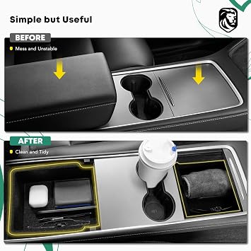 YHTAUTO Center Console Organizer Tray Armrest Drawer Organizer for Tesla Model Y Juniper 2025 2026(Premium & Performance), Tesla Model 3 Highland 2024 2025 2026 Center Console Tray Storage Accessories