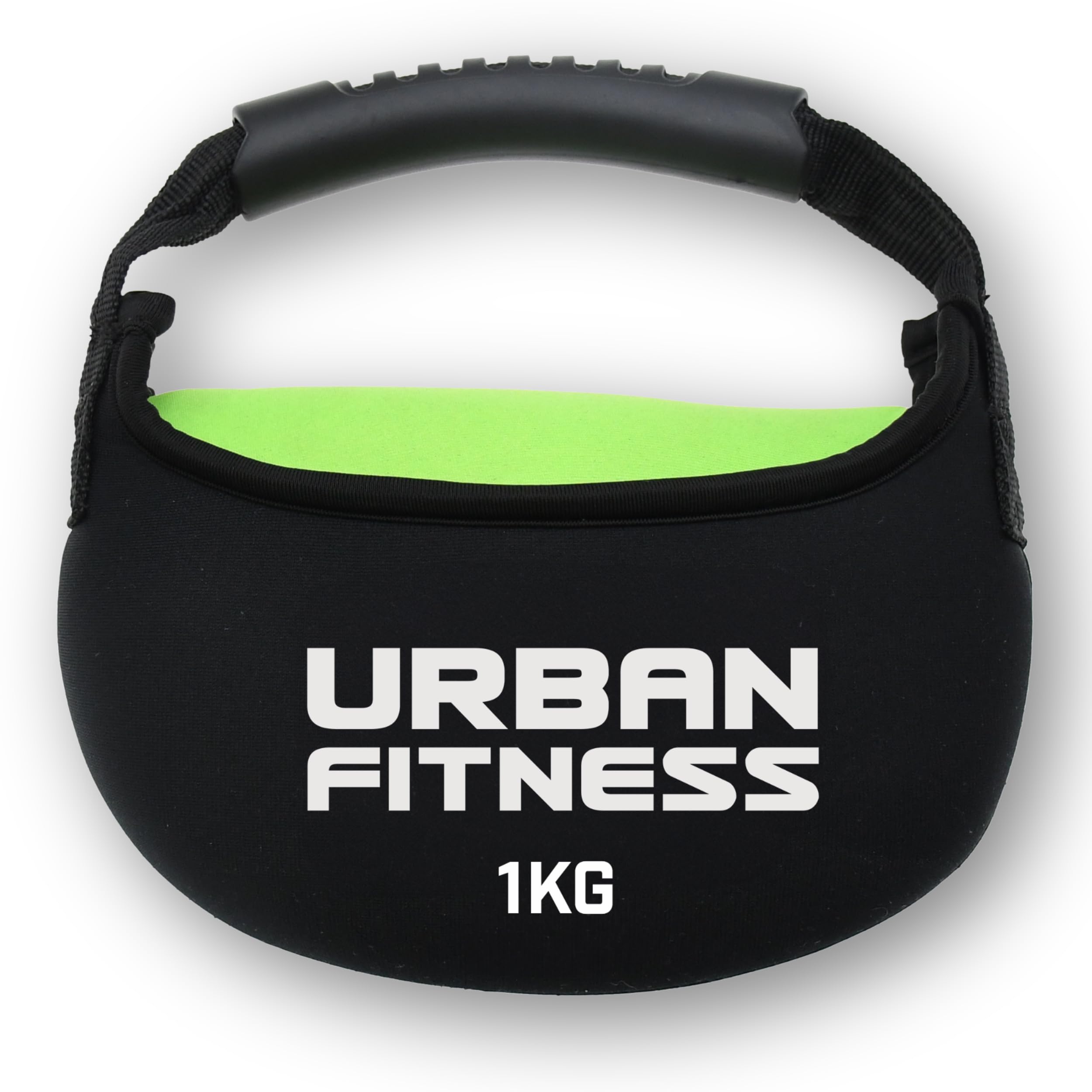 Urban Fitness Fabric Kettlebell, Soft Rubber Grip, Floor Safe Design, Neoprene Sand-Filled Weights, Strength, Endurance, Home Fitness Training, 1kg