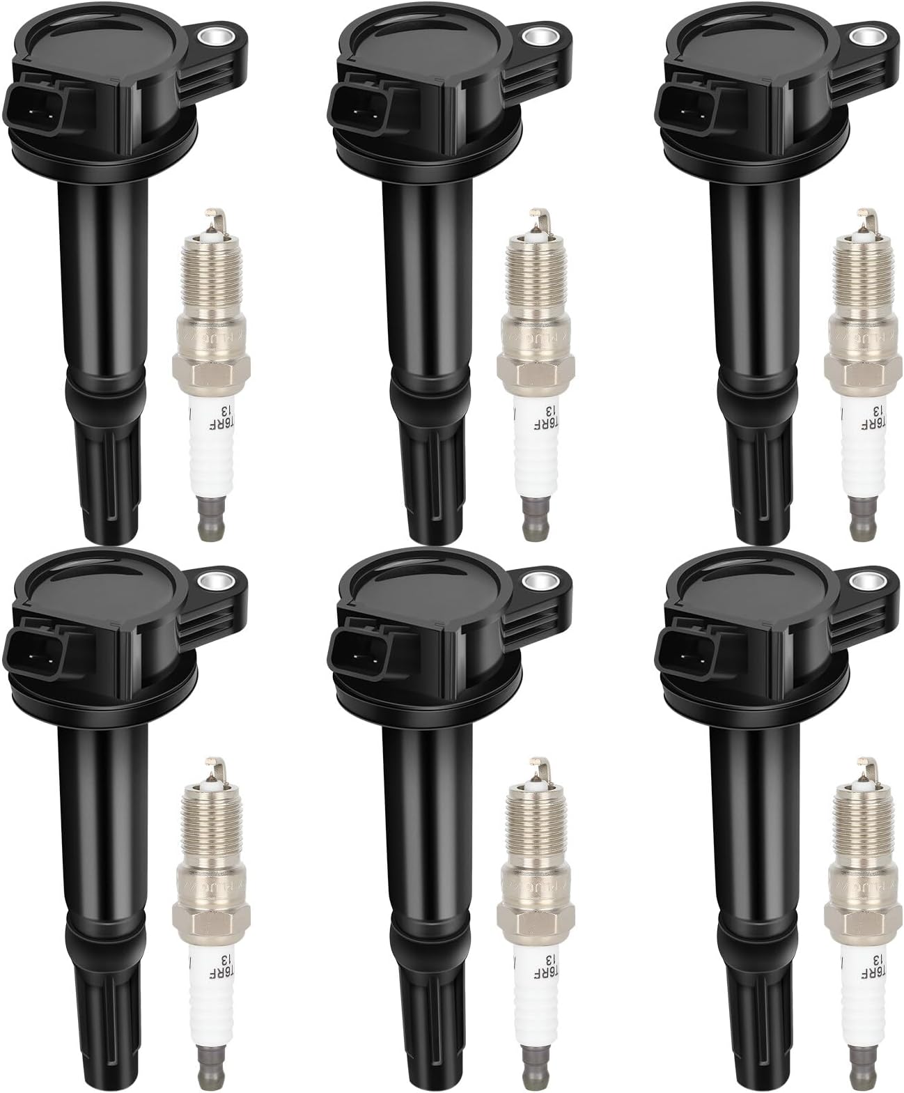 ECCPP UF486 6 ignition coils with 6 iridium Spark Plugs for ford for Mercury for Lincoln for Mazda Fusion Zephyr Tribute Milan 3.0L V6 UF-486 DG514 UF486
