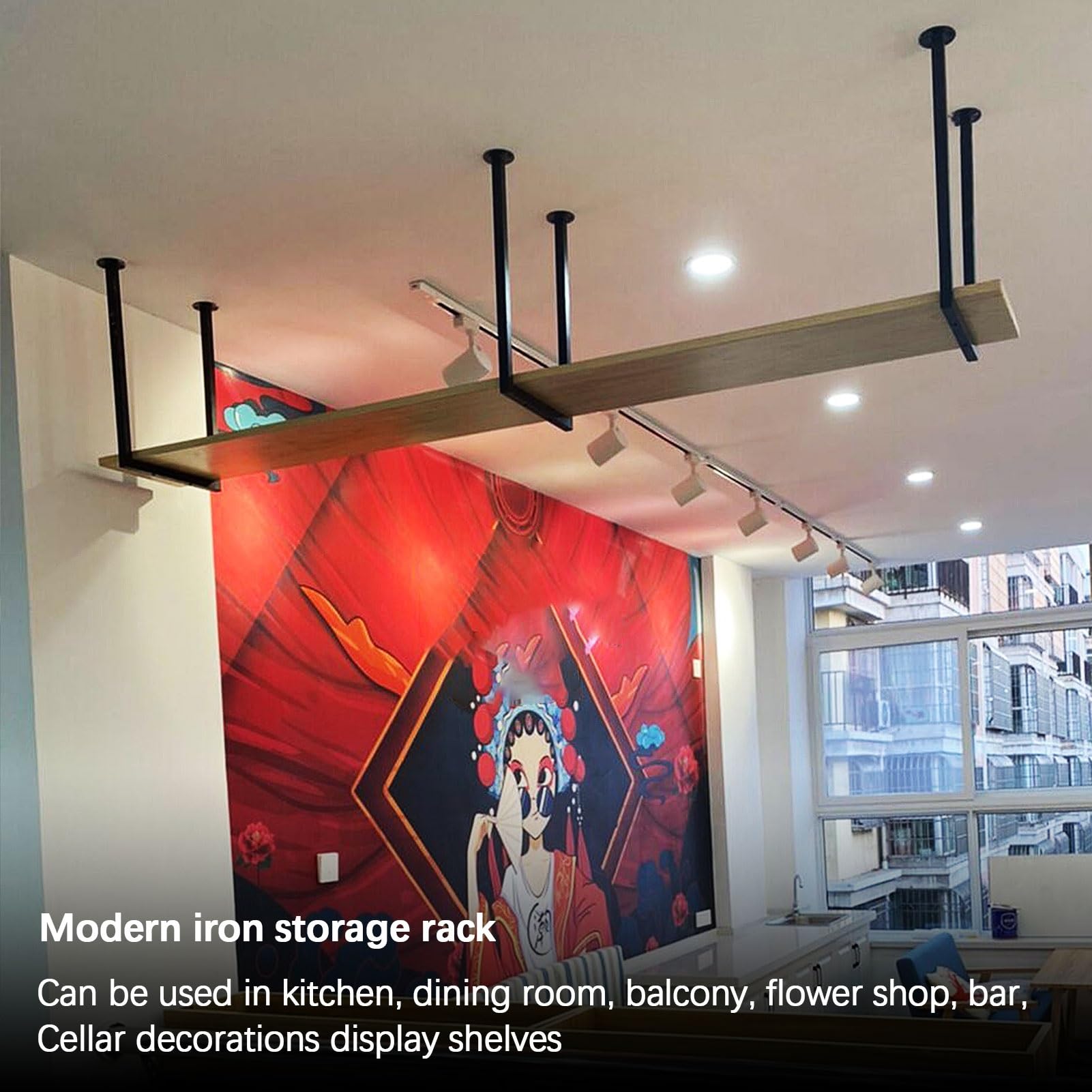 キッチン収納・ラック Round Wooden Ceiling Rack キッチン収納・ラック Round Wooden Ceiling Rack Amazon.com