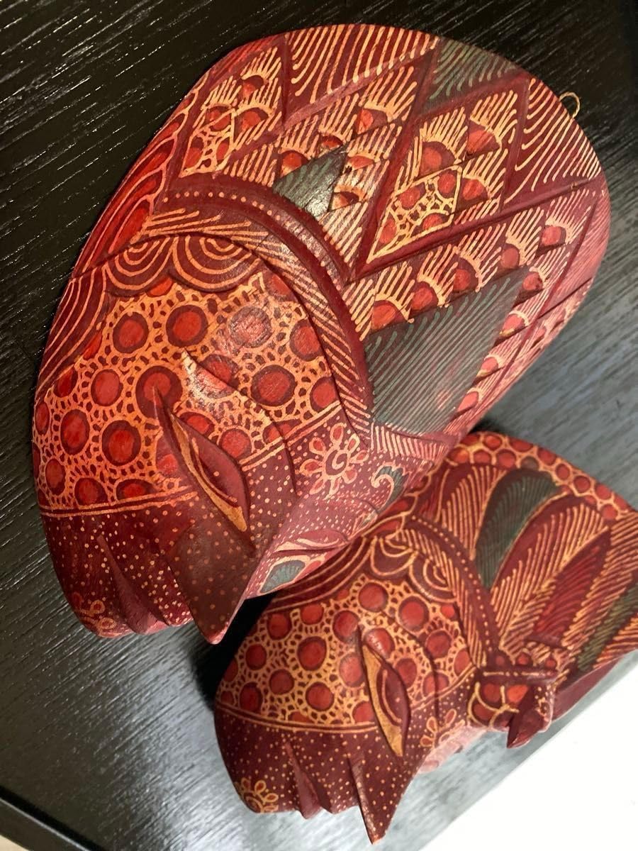 Amazon.co.jp: インドネシアの木彫りのお面 ジョグジャカルタ魔除け