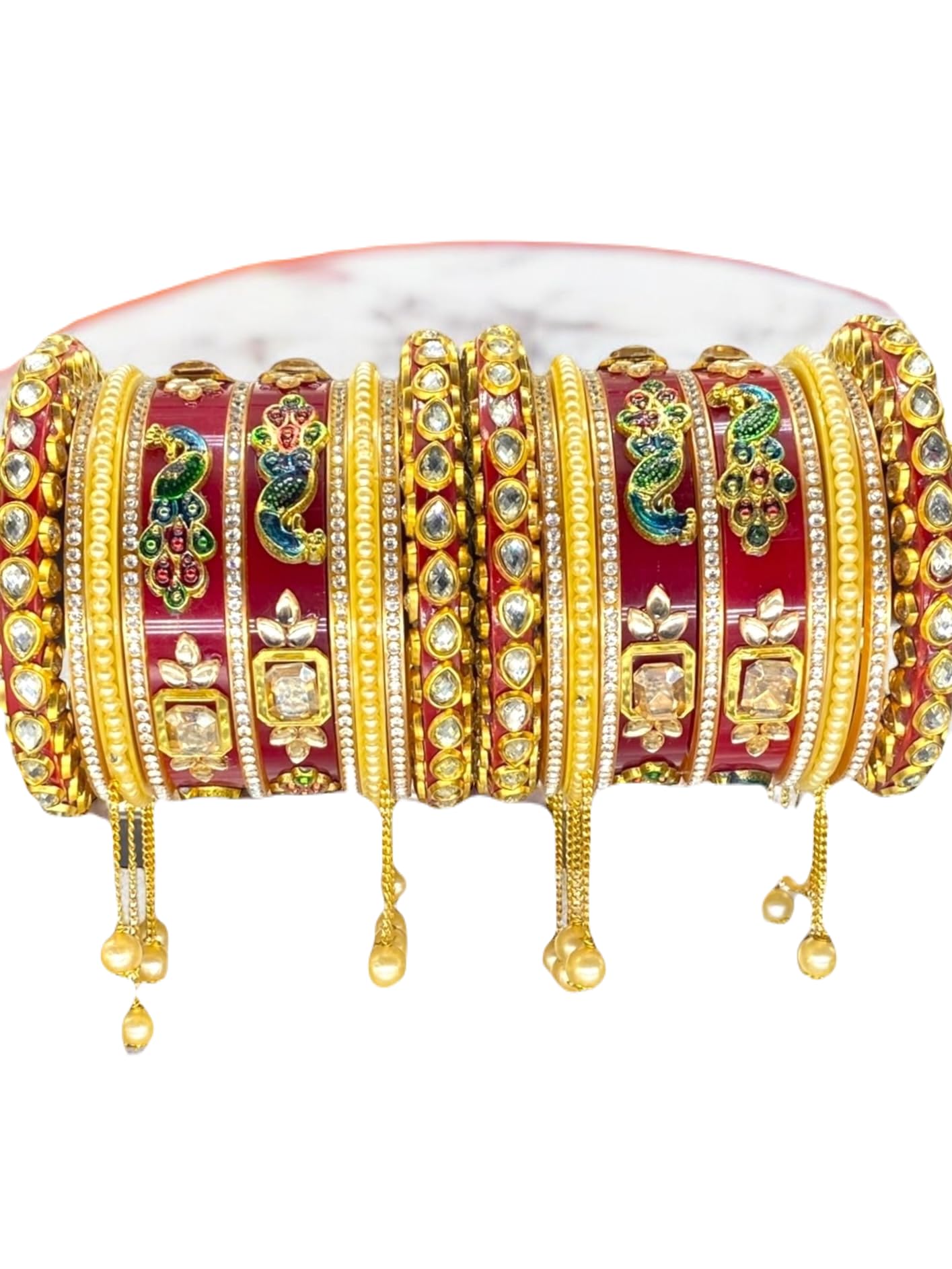Bridal Chuda with Latkan Bangles Set for Wedding Elegance Red Size_2.6 (B0DHGP5LYQ) Amazon Price History, Amazon Price Tracker