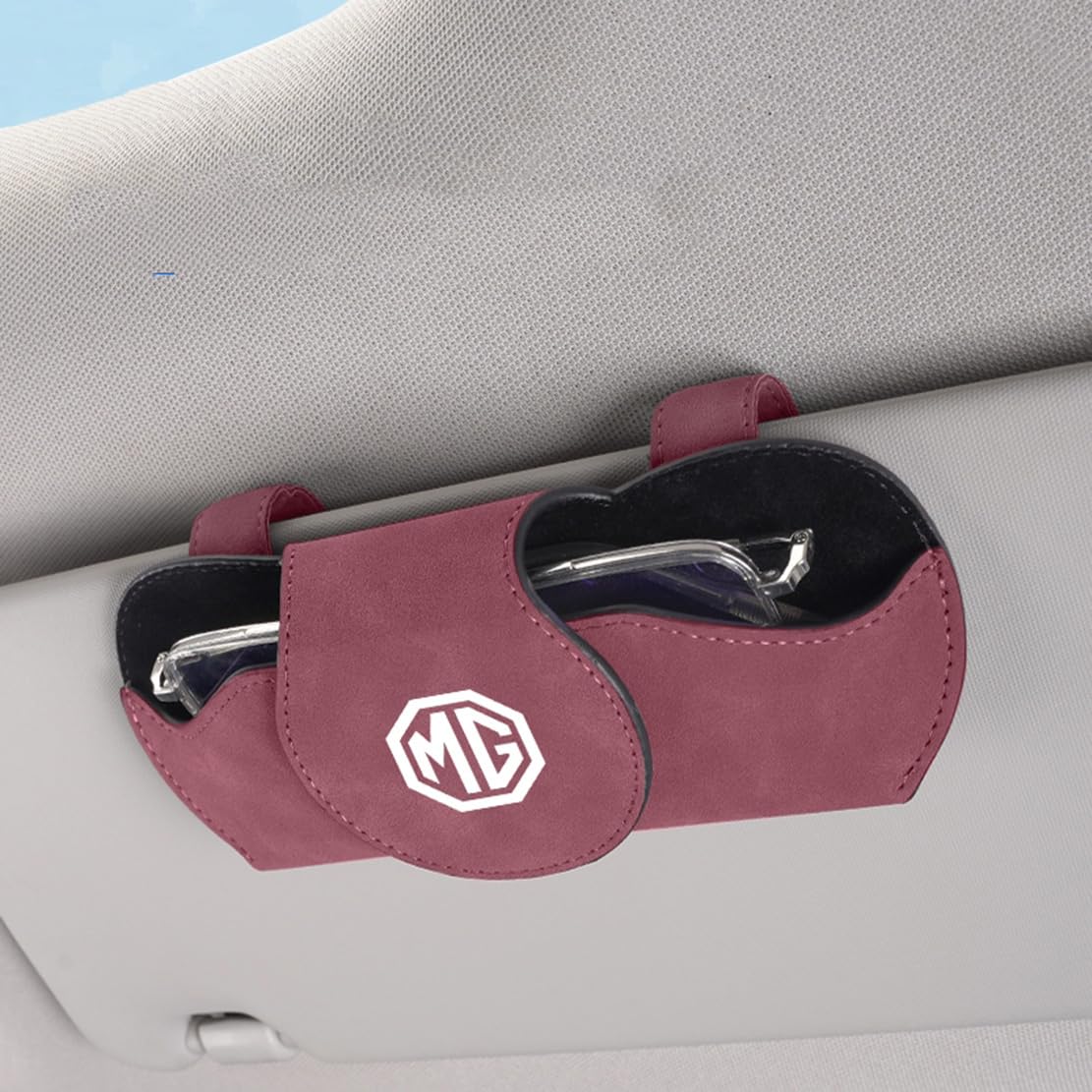 Auto-Brillenetui,Kompatibel mit MG,Auto-Sonnenbrillenhalter Clip,A-Red