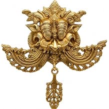 ARTVARKO Brass Najar Raksha Kavach for Home Shop Office Nazar Battu Kawach Wall Hanging Negative Energy Killer Evil Eye Protector Batu Door Knocker Gold Color